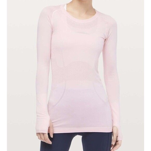 NWT Lululemon Swiftly Tech Long Sleeve Shirt 2.0 Size 12 Blissful Pink - Picture 1 of 4
